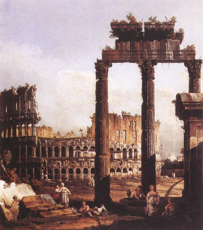 BELLOTTO, Bernardo Capriccio with the Colosseum Spain oil painting art